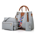 2021 Ladies Mode Ledertasche 4 in 1 Handtasche Set Women Hand Bag Sets 4 Stück Geldbörse und Brieftasche Set
